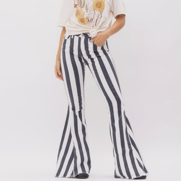 FAVLUX Pants - Favlux Striped flare leg